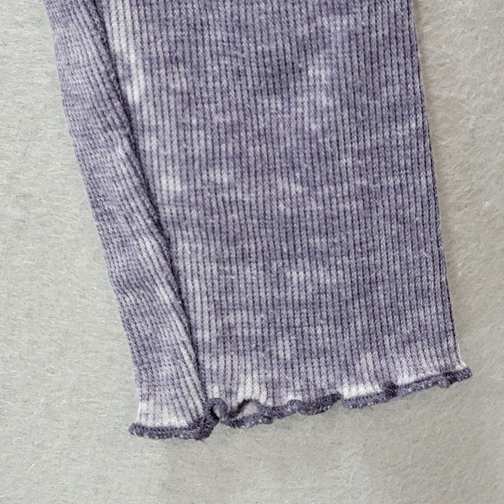 Chaser Distressed Purple Burnout Tshirt Womens S High Neck Long Sleeve Grunge - Picture 12 of 13